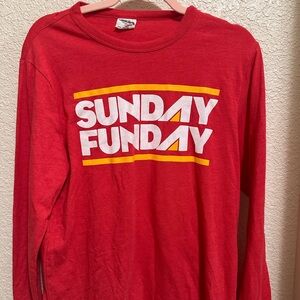 Red 'Sunday Funday' Long Sleeve Shirt